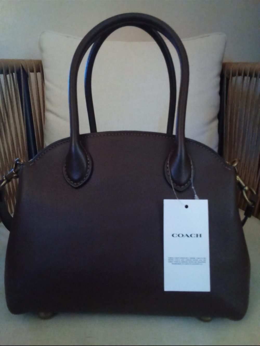 Coach Black Pebble Leather Soft Empire Carryall 21 - New - Picture 6 of 12